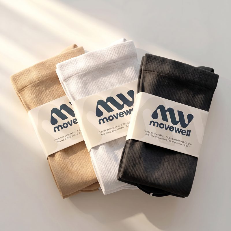 De starter MoveWell compressiekousen in verpakking